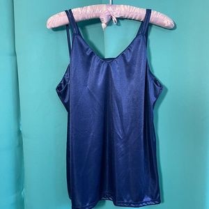 Blue satiny camisole top